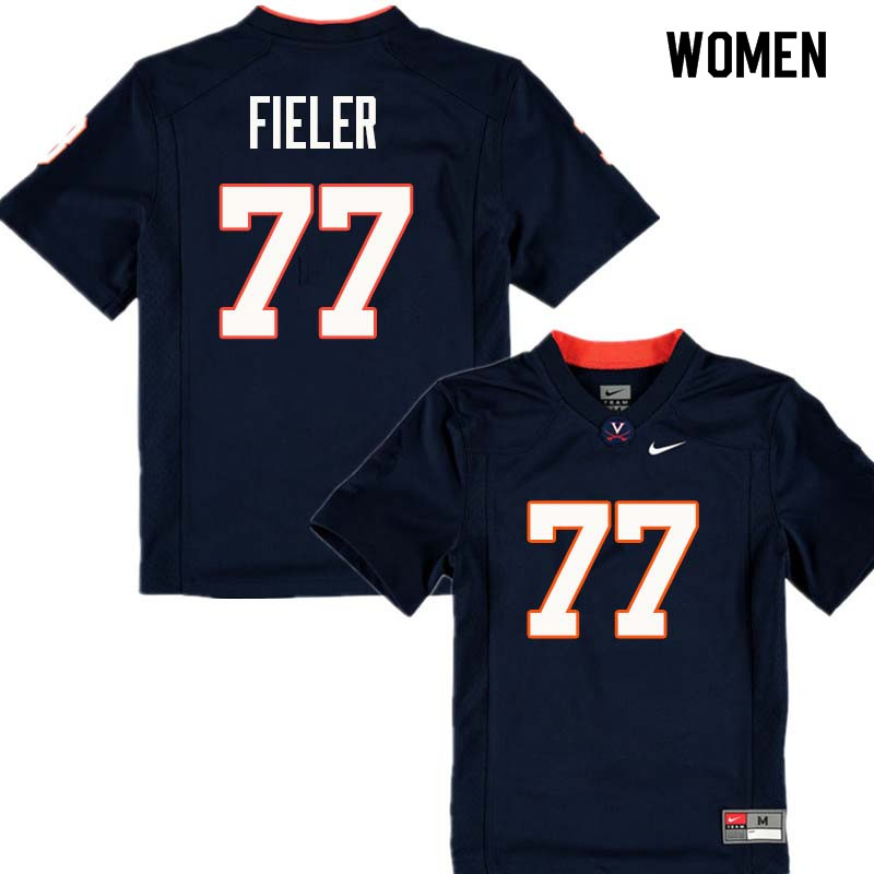 Women #77 Jake Fieler Virginia Cavaliers College Football Jerseys Sale-Navy - Click Image to Close